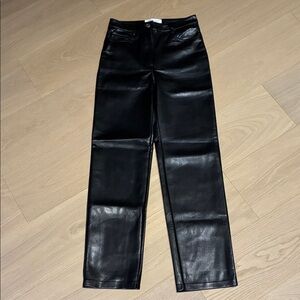 Black Leather Women Jeans